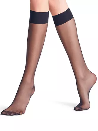 FALKE | Calcetines hasta la rodilla Seidenglatt 15 DEN black | blau